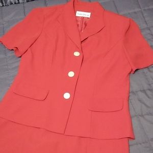 Danny & Nicole Red Two Piece Suit Dress Jacket 6